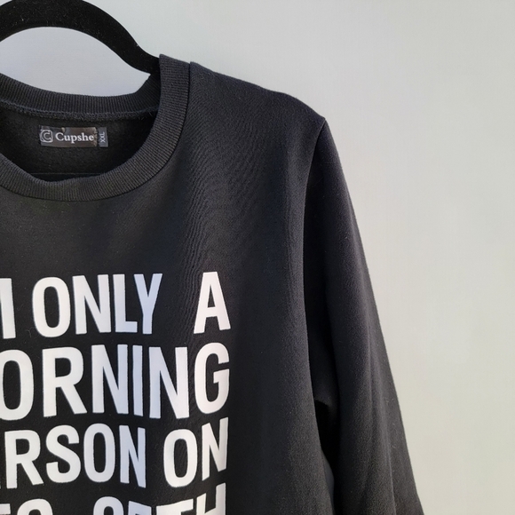 Cupshe Morning Person Dec 25th Black Sweatshirt - Picture 4 of 11